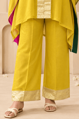 Sunflower Yellow Chinon Kaftan Set view 3