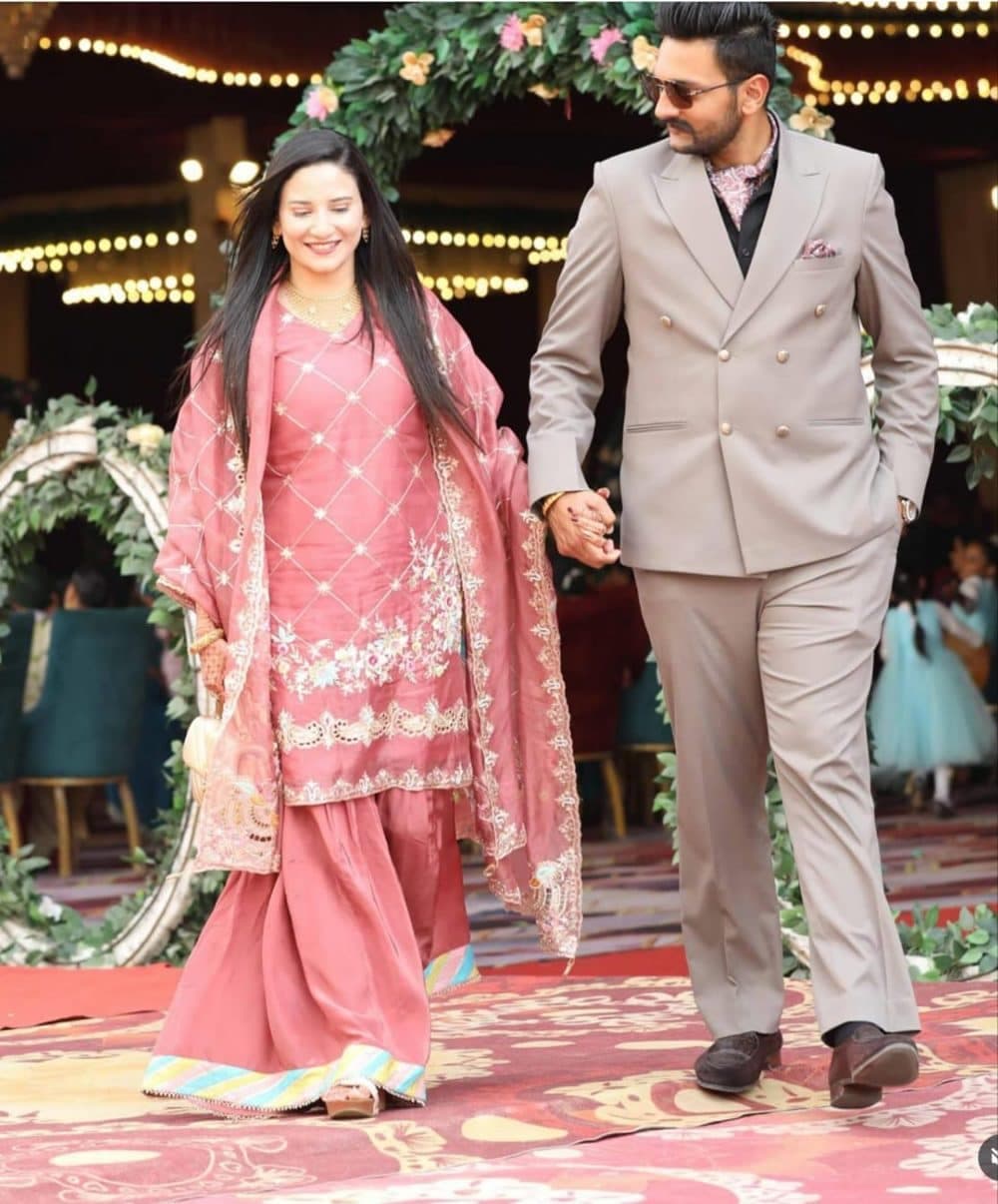 A customer wearing an outfit made at The Shree Boutique