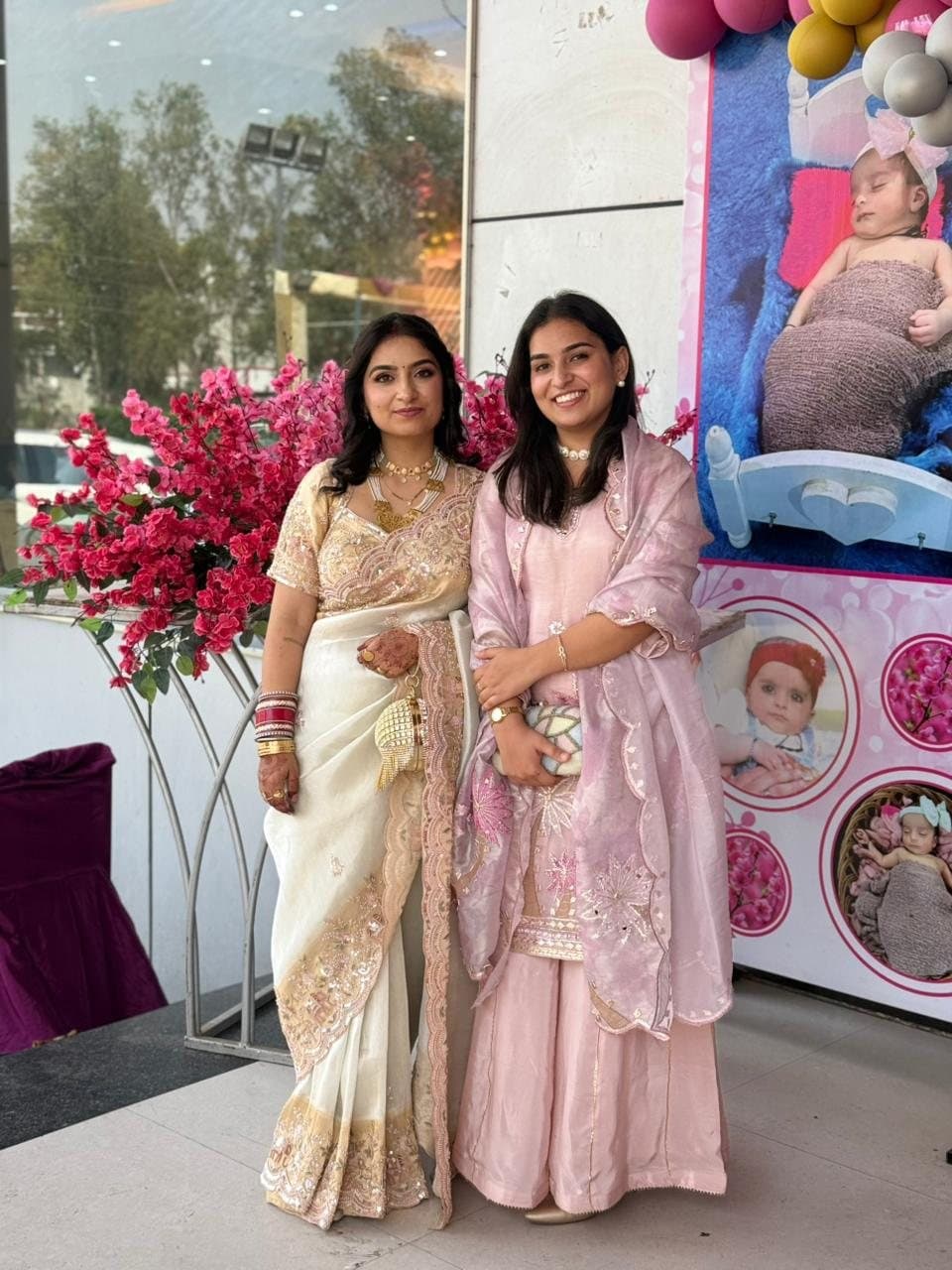 A customer wearing an outfit made at The Shree Boutique