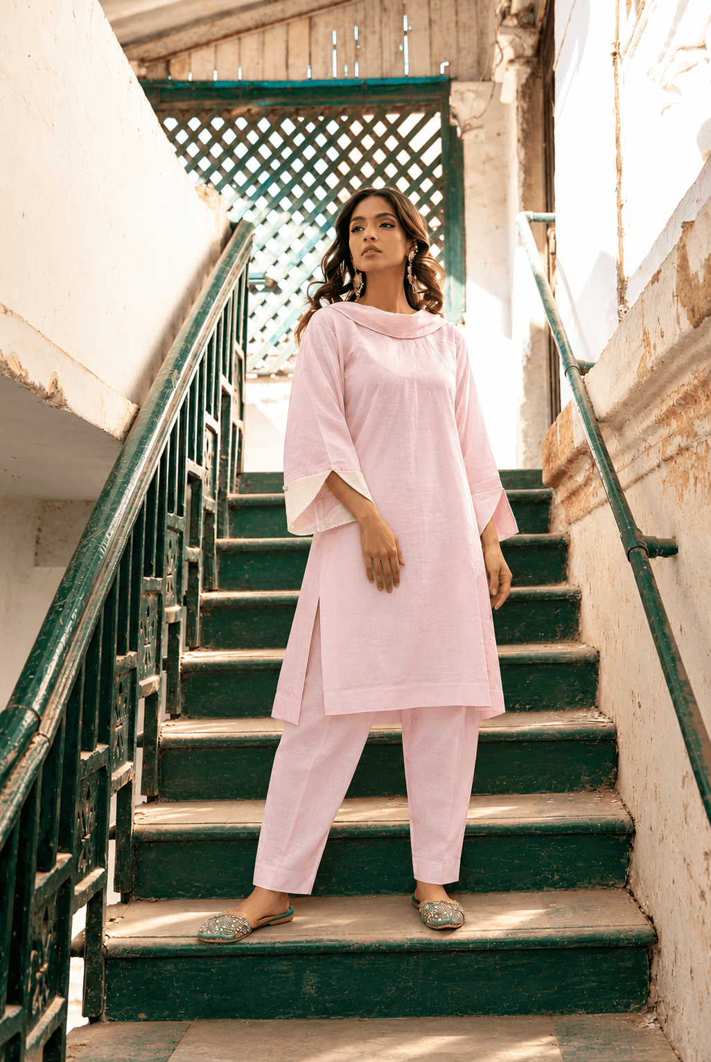 Bubble Gum Pink With Collared Sequins Details